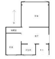 司背后小区2室1厅1卫51㎡户型图