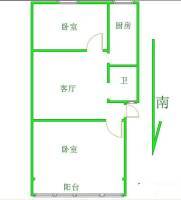 五塘村2室2厅1卫65㎡户型图