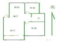 五塘村2室2厅1卫64㎡户型图