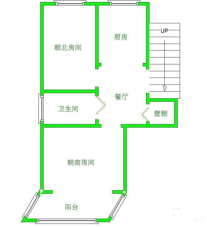 璇子巷住宅2室1厅1卫46㎡户型图