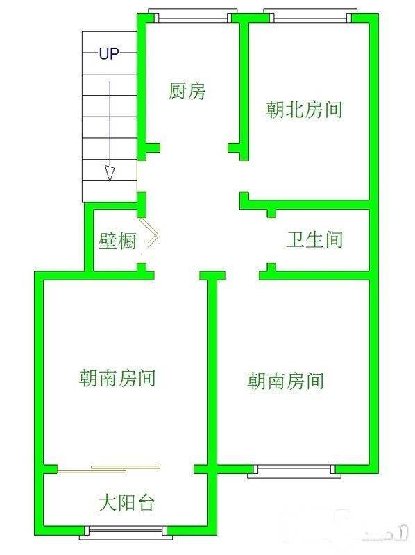 璇子巷住宅3室1厅1卫65㎡户型图