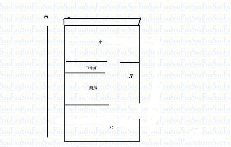 霞光里2室1厅1卫53㎡户型图