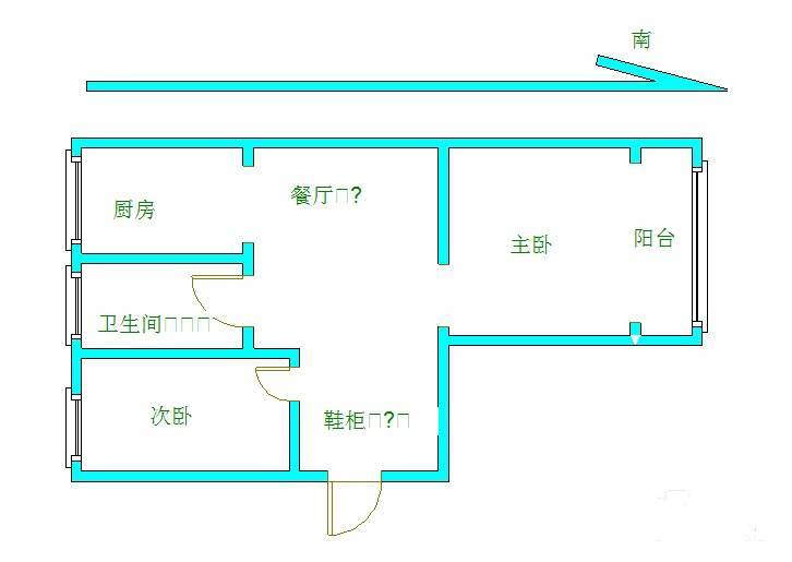 丰富路小区1室1厅1卫40㎡户型图