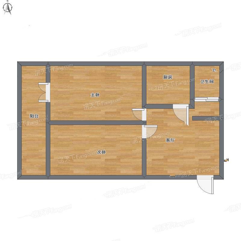 丰富路小区2室1厅0卫65㎡户型图