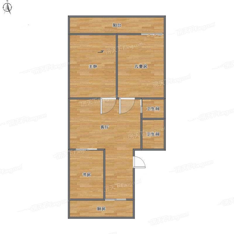 大锏银巷3室1厅0卫102㎡户型图