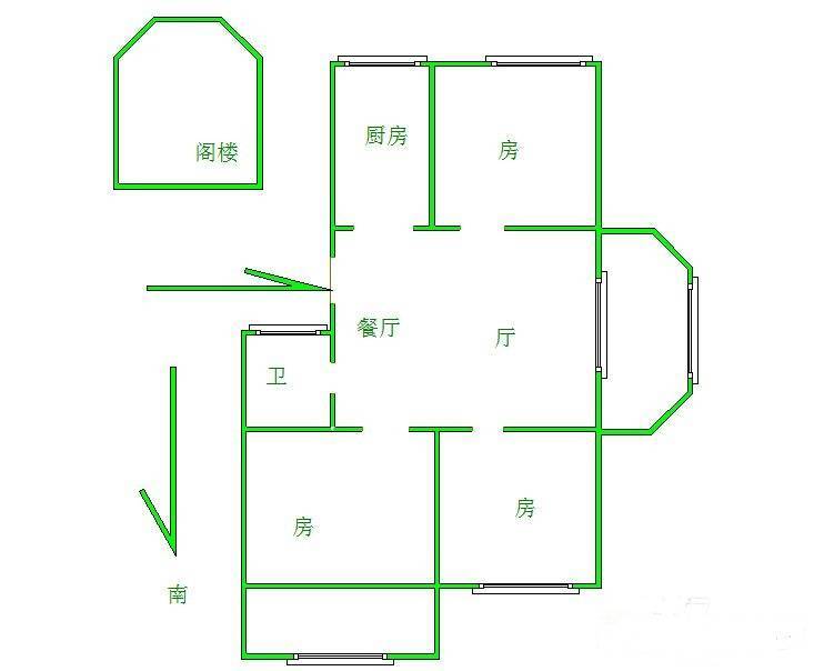 康安里4室1厅2卫88㎡户型图