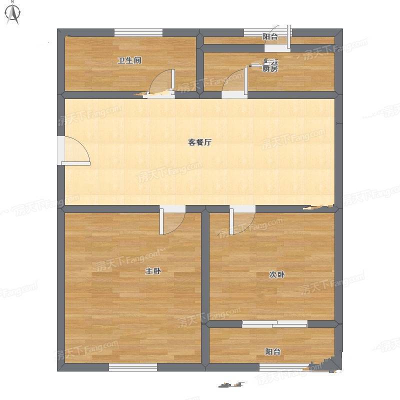 康安里2室2厅0卫94㎡户型图