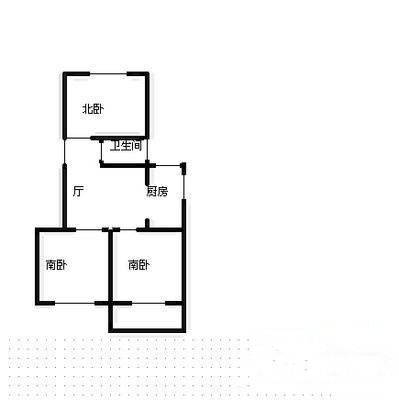 紫竹林42号小区3室1厅1卫87㎡户型图