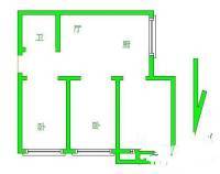 丁官营3室1厅1卫60㎡户型图