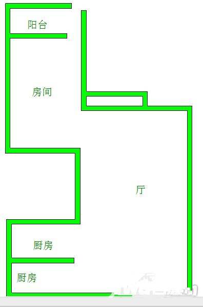 丁官营1室1厅1卫36㎡户型图