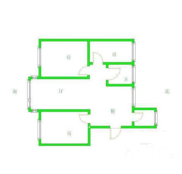 西苑新寓3室2厅2卫127㎡户型图