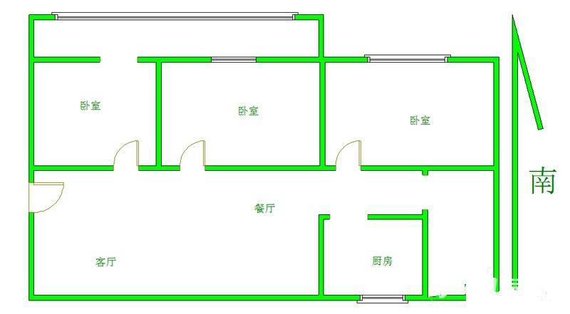 西苑新寓3室2厅1卫105.7㎡户型图