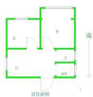 武定门住宅2室1厅1卫54㎡户型图