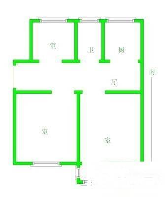 止马村3室1厅1卫110㎡户型图