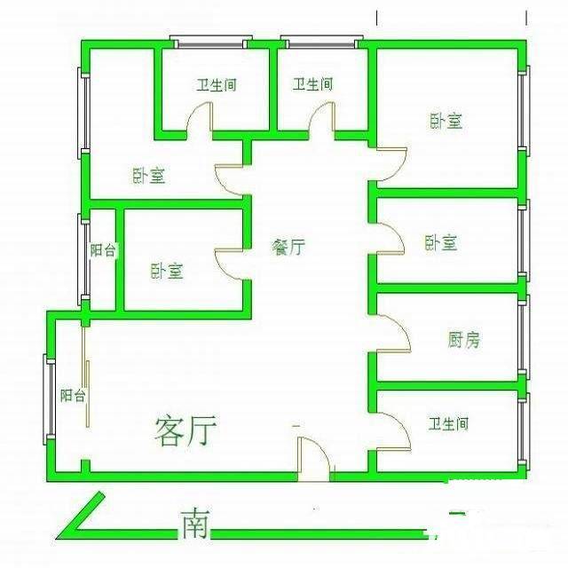 揽翠苑4室2厅2卫162㎡户型图