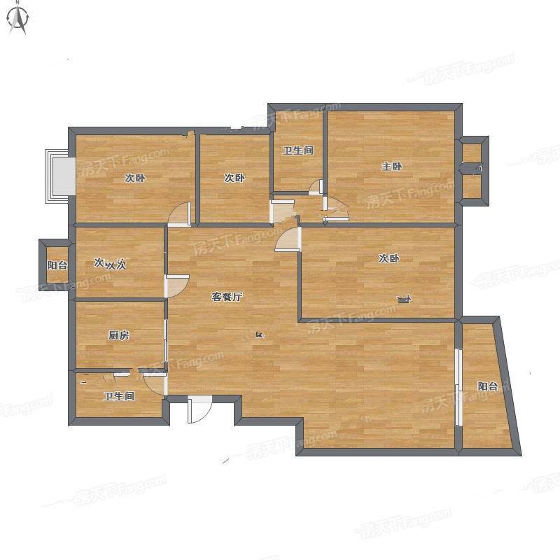 揽翠苑5室2厅0卫187㎡户型图