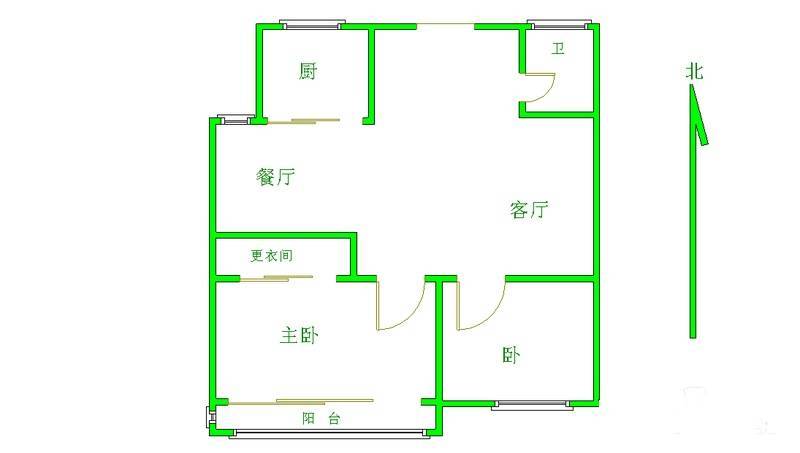 杨将军巷住宅2室1厅1卫101㎡户型图