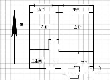 杨将军巷住宅2室1厅1卫101㎡户型图