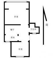 珠江路291号2室1厅1卫54㎡户型图