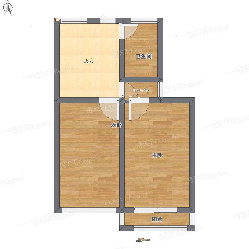 高楼门20号2室1厅0卫55㎡户型图