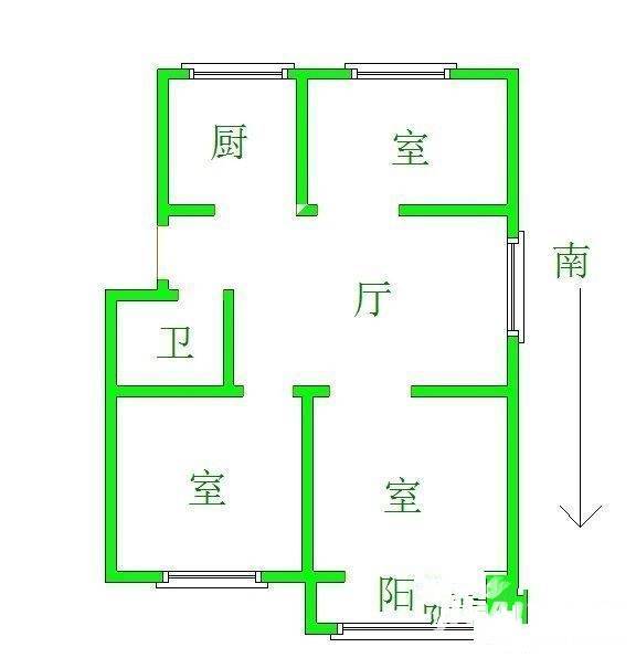 虹苑新寓3室2厅1卫80㎡户型图