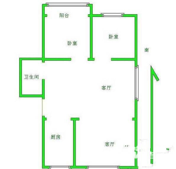 彩虹苑2室2厅1卫103㎡户型图