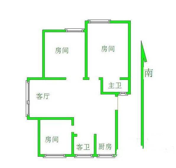 爱达花园紫藤园3室2厅2卫141㎡户型图