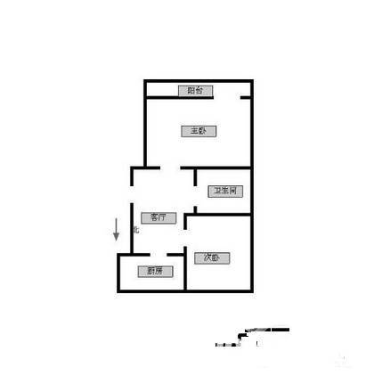 韩家苑2室1厅1卫52㎡户型图