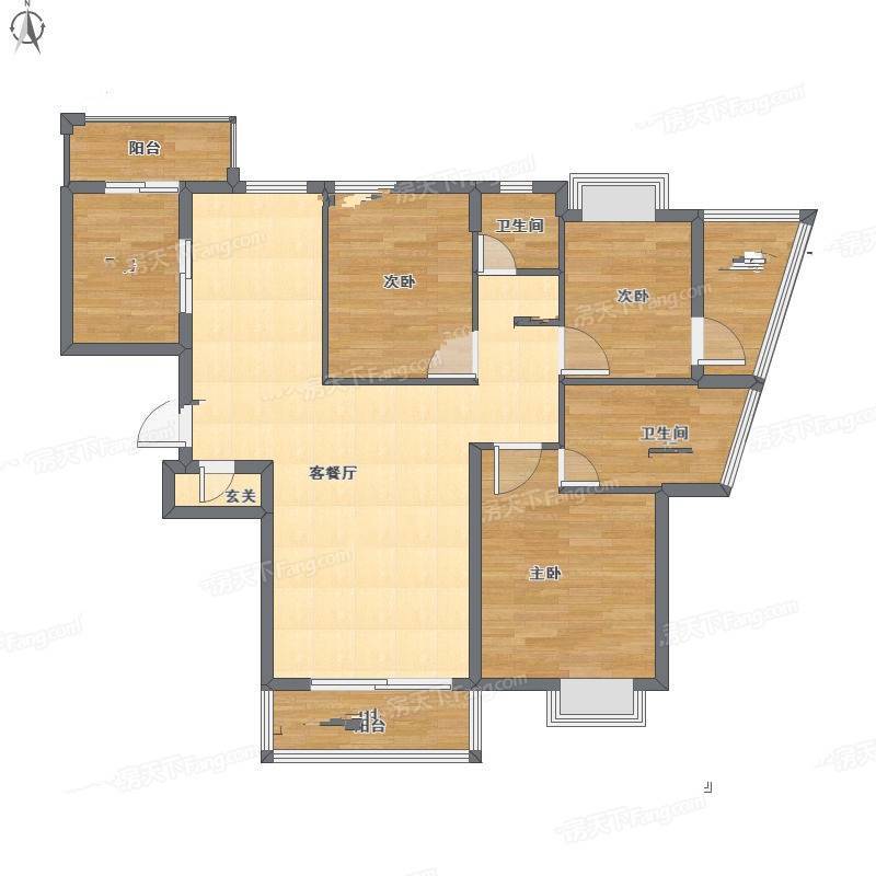 融侨中央花园三期3室2厅0卫117㎡户型图