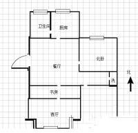 清新家园2室2厅1卫95㎡户型图