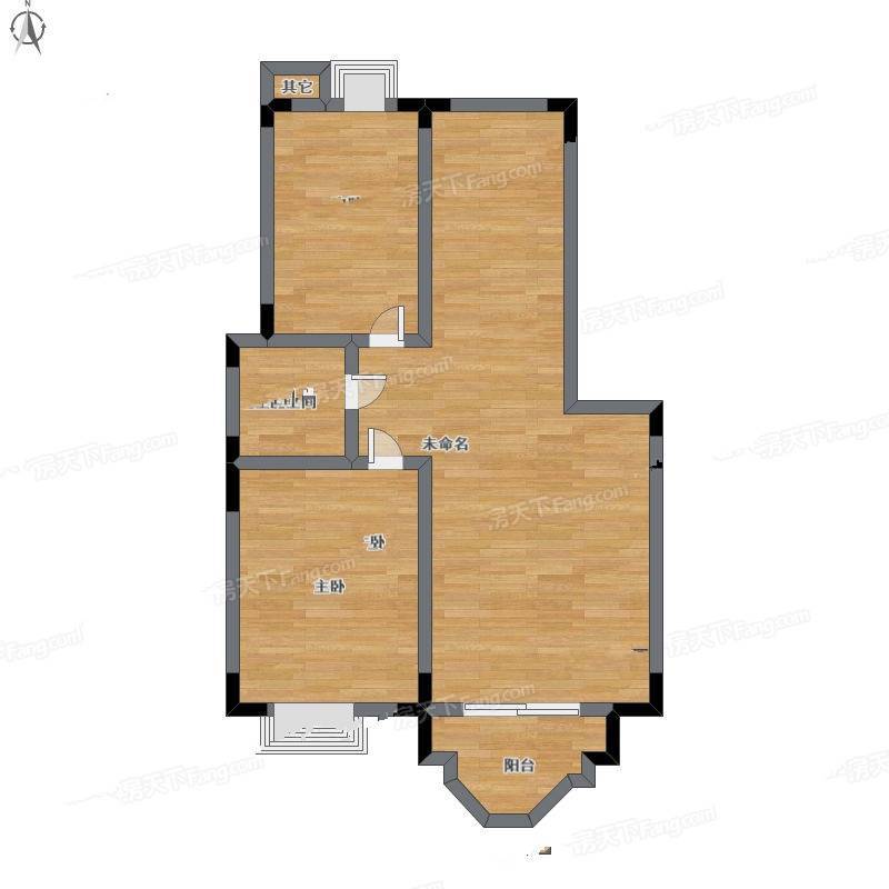 清新家园2室1厅0卫85㎡户型图