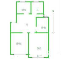 东白菜园3室1厅1卫69㎡户型图