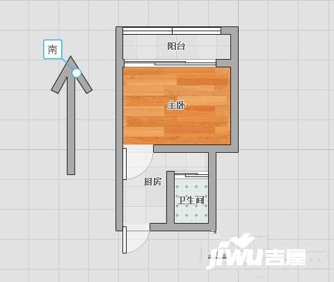 陶李王巷小区1室1厅1卫28㎡户型图