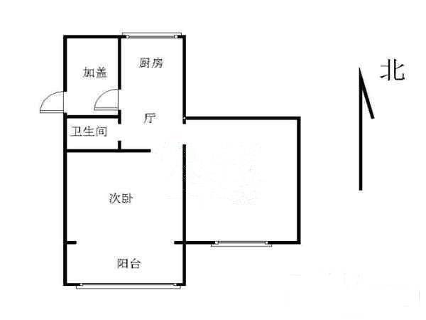 苜军路住宅2室1厅1卫50㎡户型图