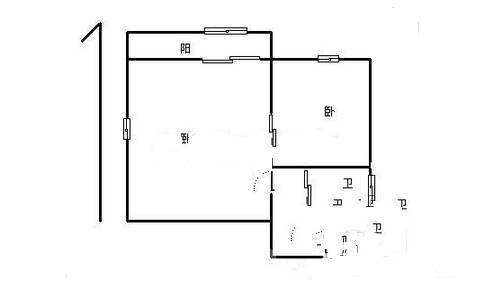 拉萨路住宅2室1厅1卫51㎡户型图