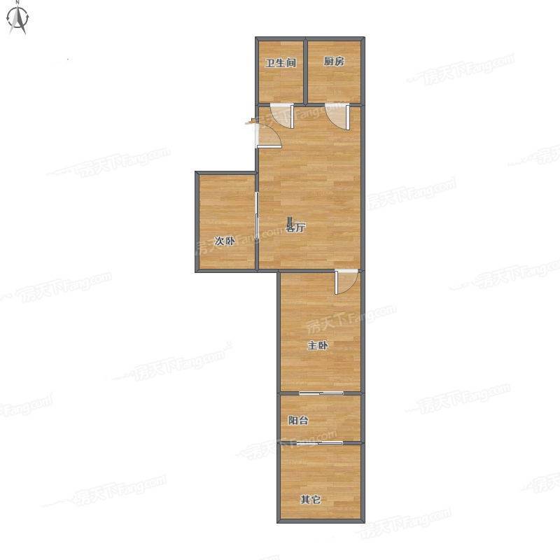 定淮门住宅2室1厅0卫66㎡户型图