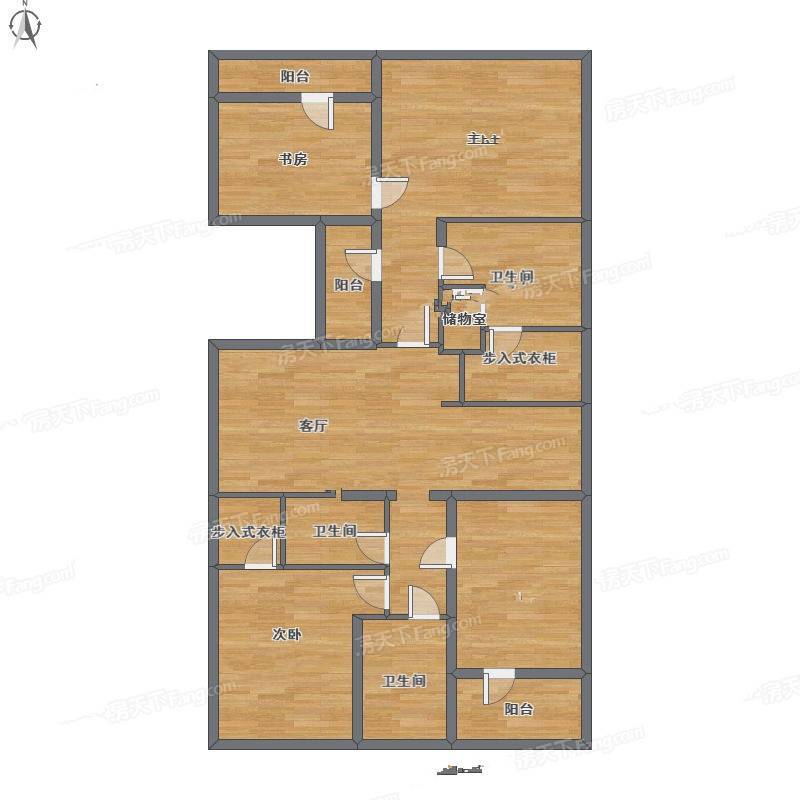 卧龙湖风情小镇4室2厅0卫143㎡户型图