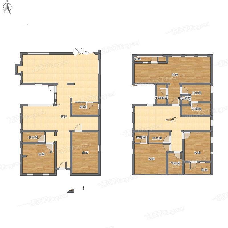 卧龙湖风情小镇4室2厅0卫233㎡户型图