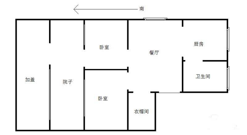 宏业村2室1厅1卫66㎡户型图