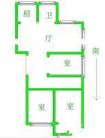 话园3室1厅1卫75㎡户型图