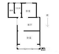 话园2室1厅1卫54㎡户型图