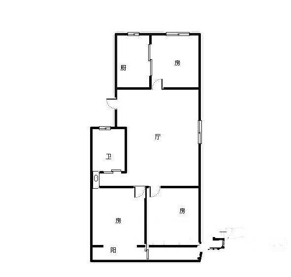 莺歌苑3室1厅1卫78㎡户型图