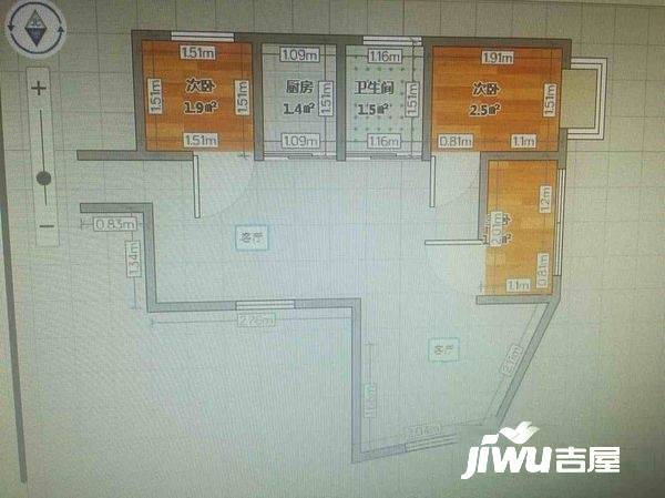 莺歌苑3室2厅1卫123㎡户型图