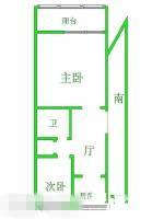 上海路2室1厅1卫50㎡户型图