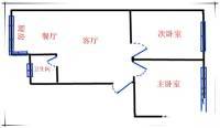 上海路2室2厅1卫58㎡户型图