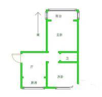 五老村2室1厅1卫59㎡户型图