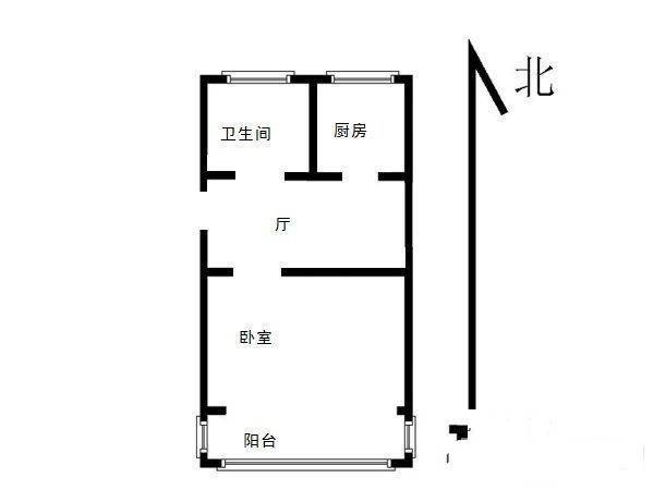 碑亭巷小区1室1厅1卫40㎡户型图