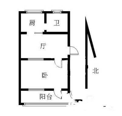 碑亭巷小区1室1厅1卫40㎡户型图