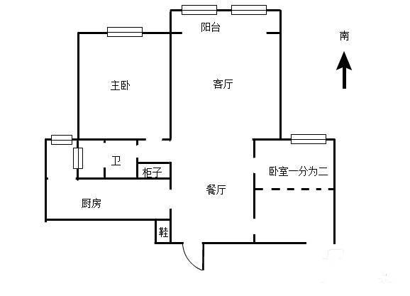 拉德芳斯2室2厅1卫95㎡户型图