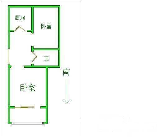 拓园2室1厅1卫59㎡户型图